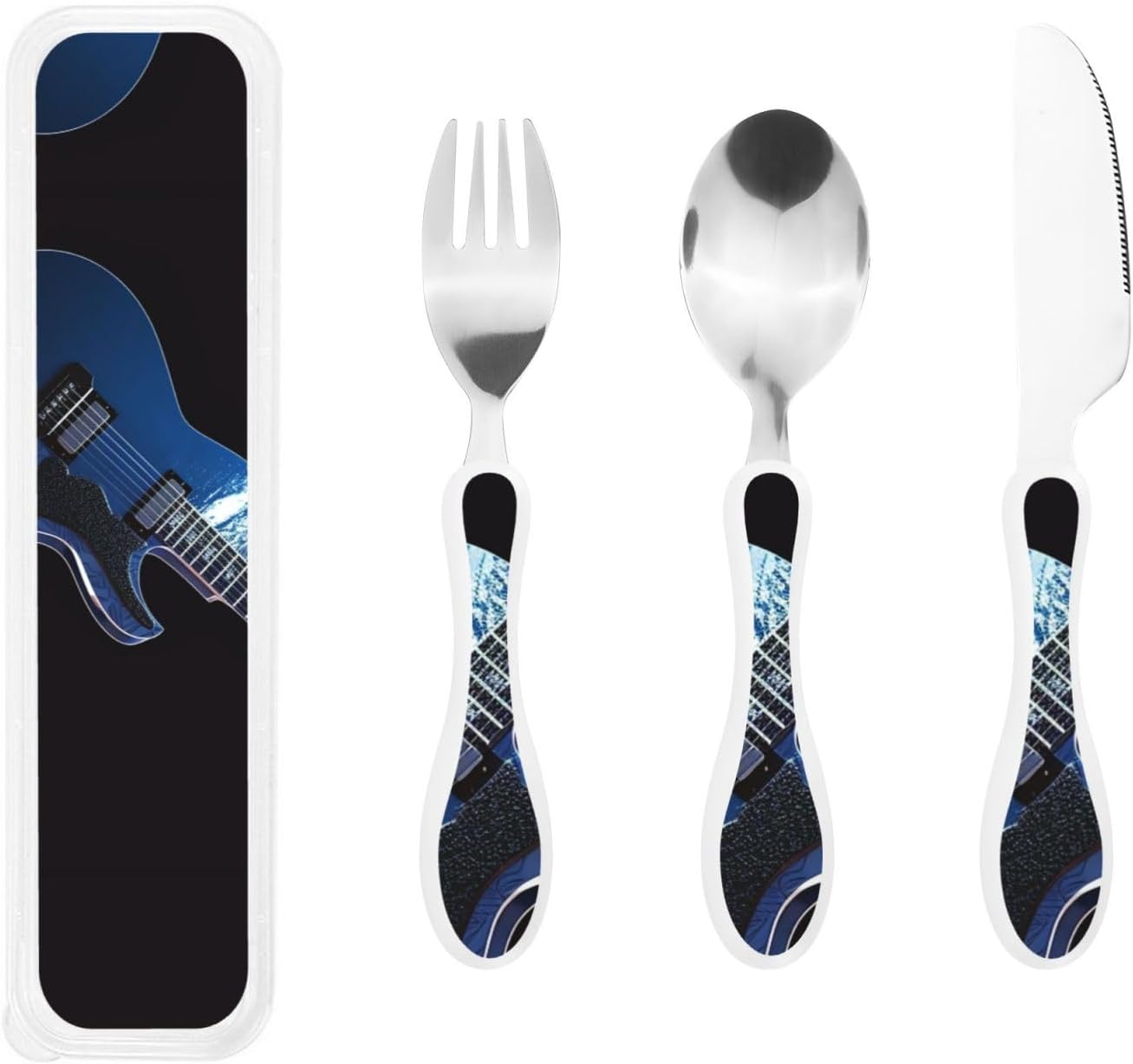 3-Piece Kids Silverware Set With Storage Case, Stainless Steel Reusable Children Safe Knife Spoon Fork Set Shih Tzu Dog Children Flatware Set For Kids Lunch Box