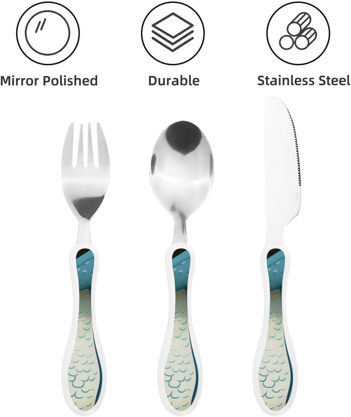 3-Piece Kids Silverware Set With Storage Case, Stainless Steel Reusable Children Safe Knife Spoon Fork Set African Animals Children Flatware Set For Kids Lunch Box