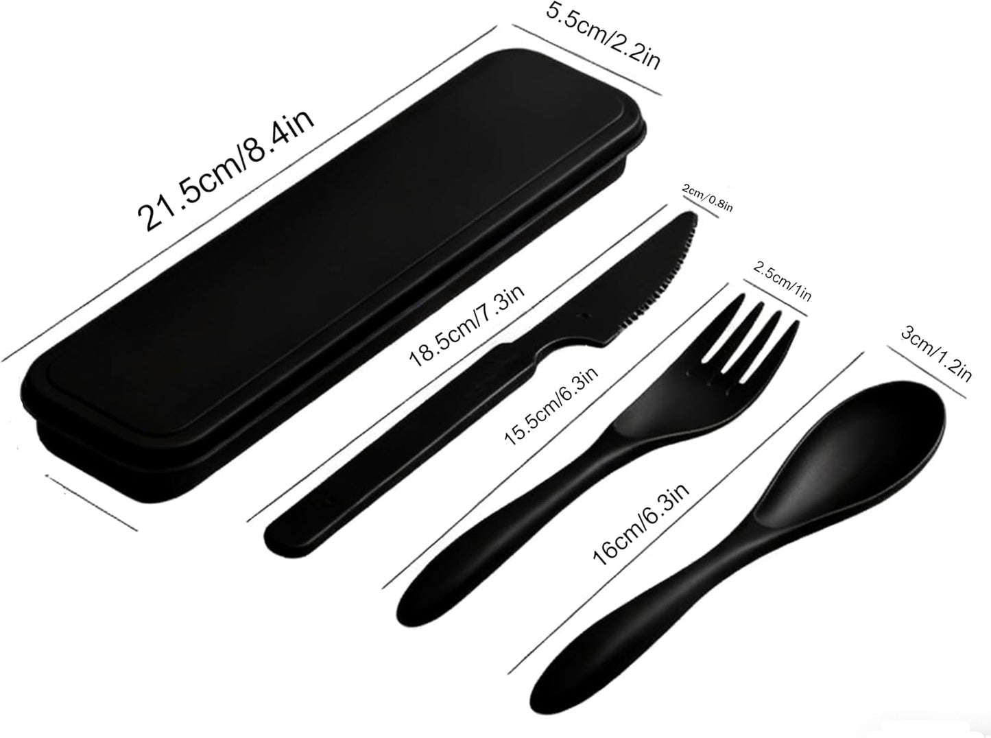2 Pack Travel Utensils Set with Case, Wheat Straw Reusable Cutlery Set, Portable Spoon Knife Fork Tableware for Lunch Box, Picnic, Camping, Office, BPA Free for Adults Kids