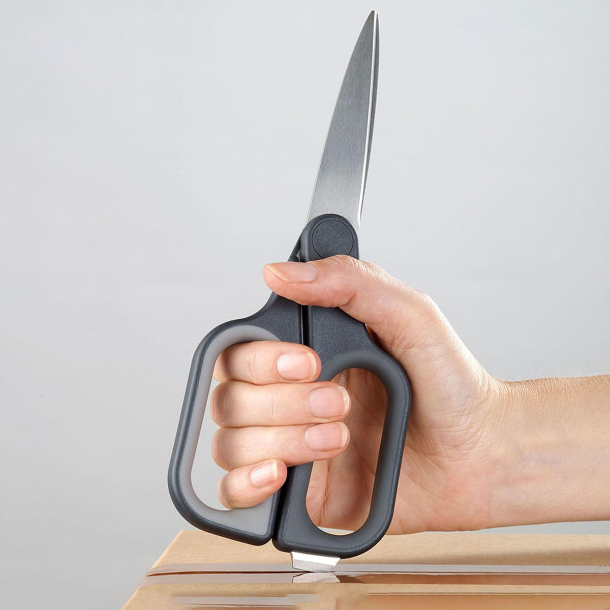 Joseph Joseph PowerGrip Kitchen Shears Scissors with Thumb Grip and Herb Stripper Separates for Cleaning Japanese Stainless-Steel, White/Green