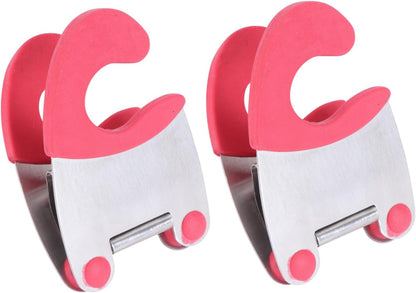 2 Pack Stainless Steel Pot Clip Spoon Rest Holder for Kitchen
