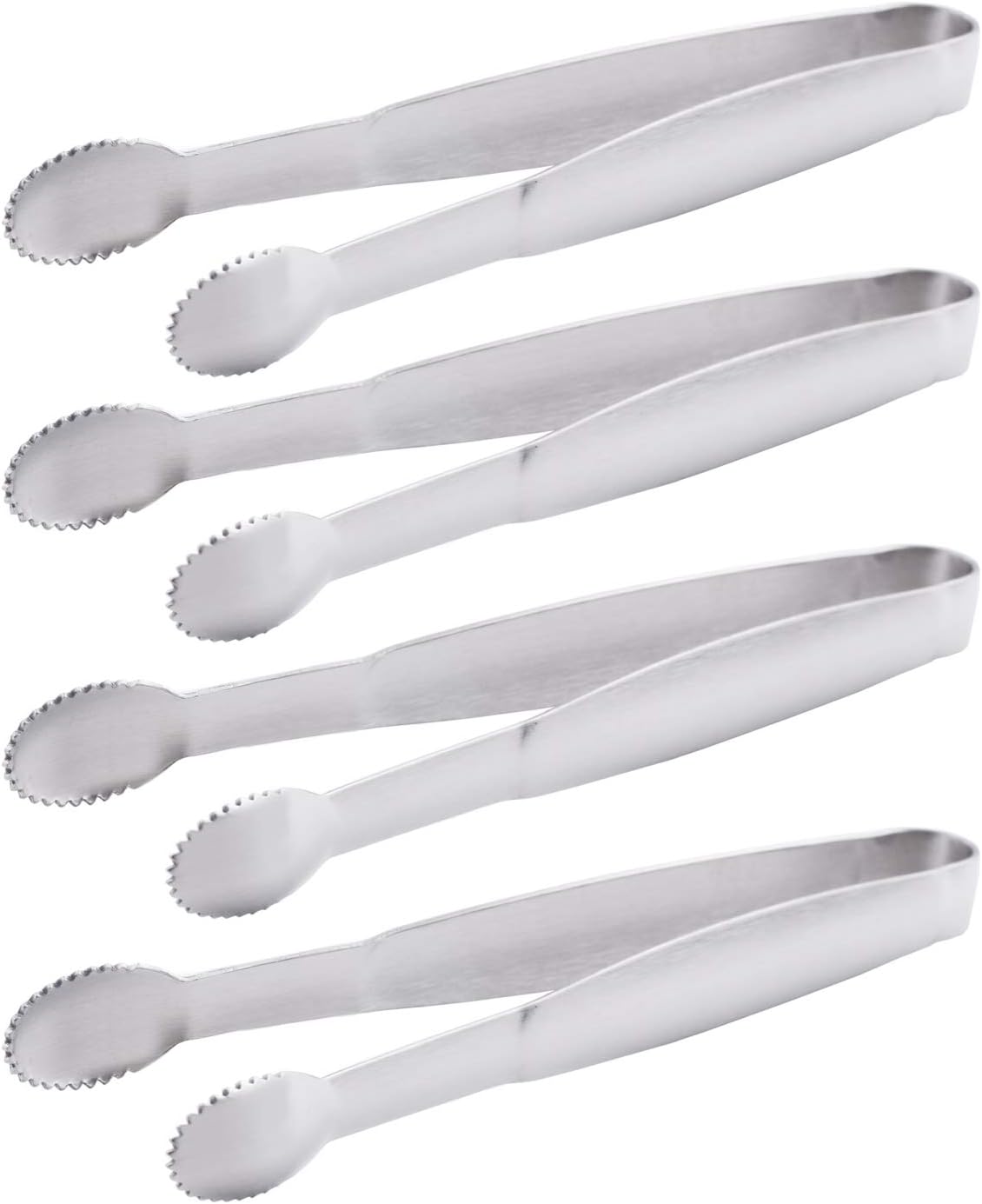 HINMAY Sugar Tongs 4-Inch Mini Serving Tongs Stainless Steel Appetizer Tongs, Set of 4