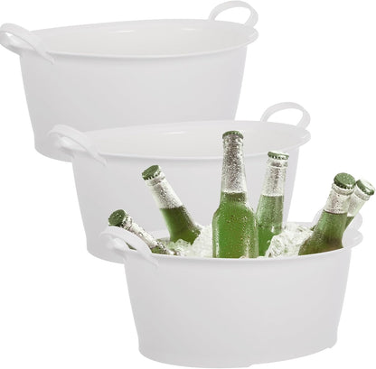 3 Pcs Ice Buckets for Parties Oval Beverage Tub Large Plastic Drink Portable Wine Ice Bucket Beverage Tub Party Tub for Ice Beer Drink Cooler Bucket for Bar Champagne Beer Sparkling Wine Cocktails