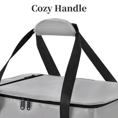 Bodaon Insulated Casserole Carrier Bag, Fits 9x13 and 11x15 Inch Baking Dish with Lid, Casserole Carriers for Hot or Cold Food for Transport, Thermal Lasagna Potluck Warmer Travel Tote, Black