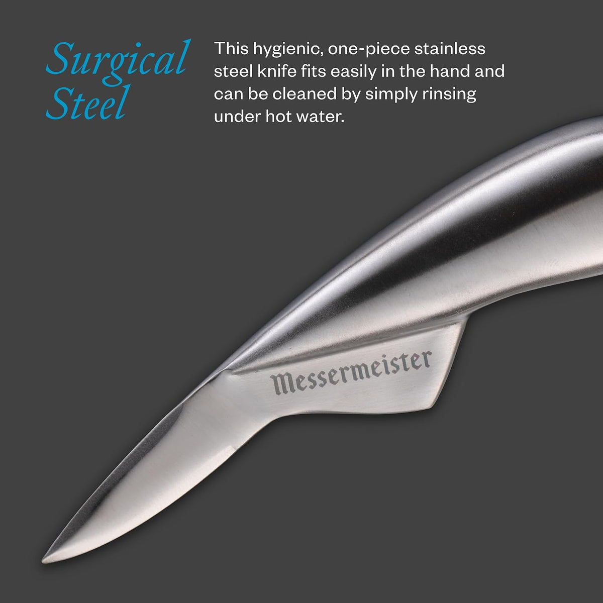 Messermeister 6.5-Inch Oyster Knife - Surgical Stainless Steel & “Thumb Fin” Grip - Safe, Efficient & Easy to Clean