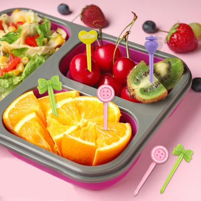 16 Pcs Fruit Picks for Kids Food Picks Bento Lunch Box Cute Animal Toothpicks Lunch Bento Accessories for Toddler Mini Dinosaur Toddler Fruit Picks Cartoon Fruit Forks Reusable Kids Lunch Accessories
