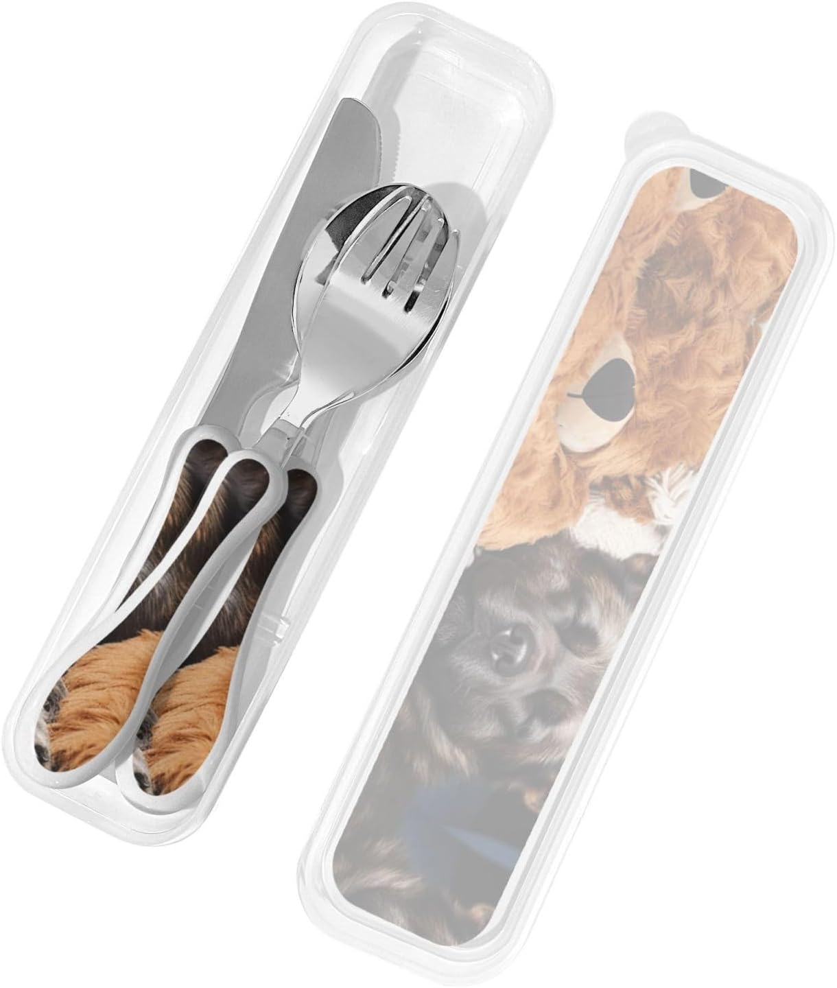 3-Piece Kids Silverware Set With Storage Case, Stainless Steel Reusable Children Safe Knife Spoon Fork Set Dragonfly Insects Flowers Children Flatware Set For Kids Lunch Box