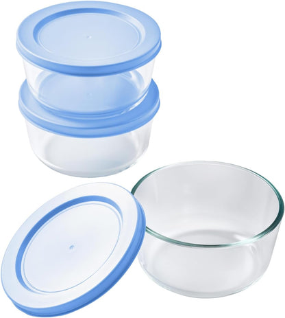 6-Piece Glass Food Storage Containers Set (3 Containers + 3 BPA-Free Lids) | 2-Cup, Leakproof | Microwave, Freezer, Oven & Dishwasher Safe | Ideal for Meal Prep & Pantry Organization, Pistachio