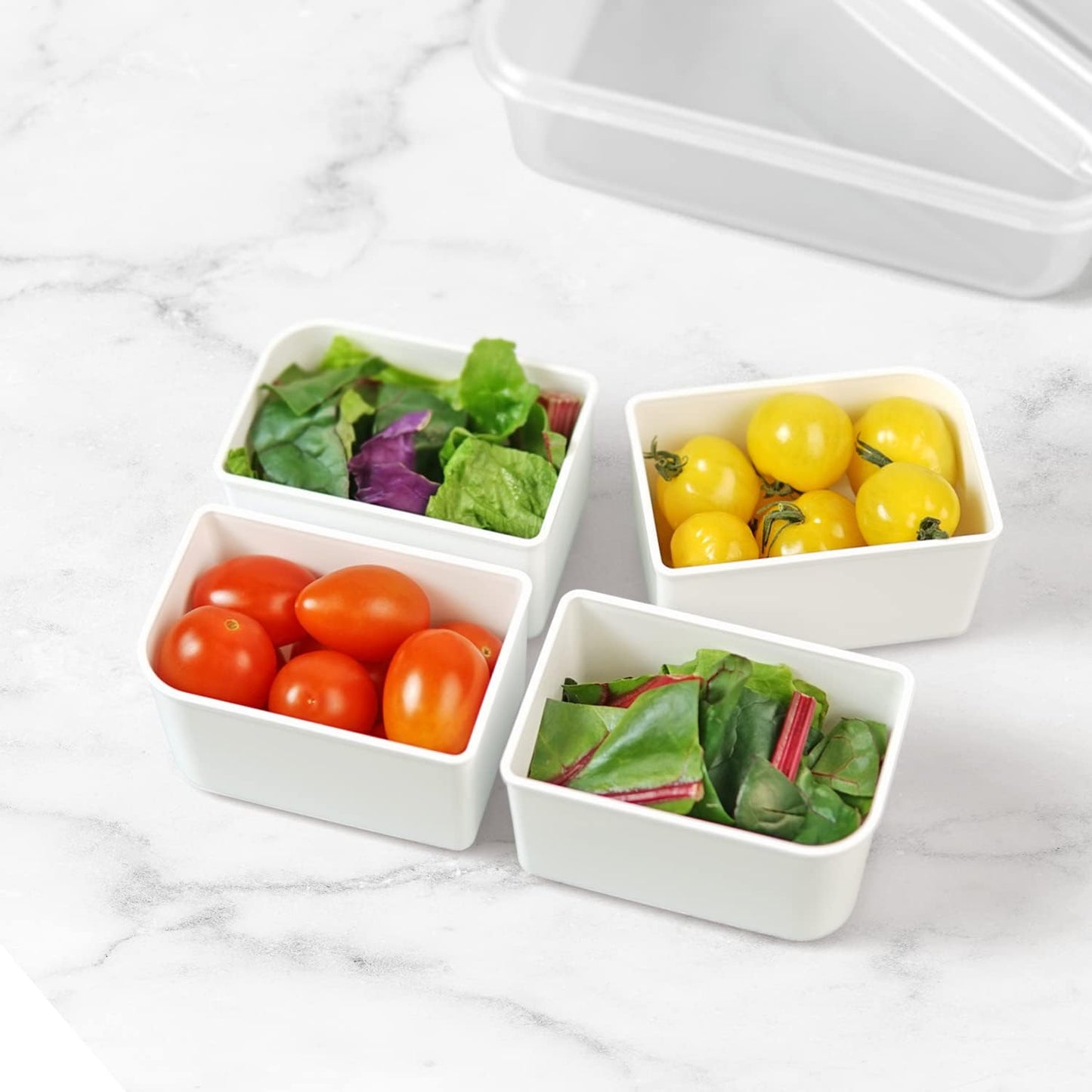carrotez Food Storage Containers with 3 Removable Compartments, Food Prep Container with Airtight Lids, Portion Control Container, Microwave Safe, Reusable, 4.64 Cup (1100ml)