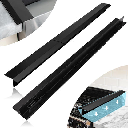 2PCS Kitchen Stove Counter Gap Covers Stainless Steel (13.8"-27.5" Silver)