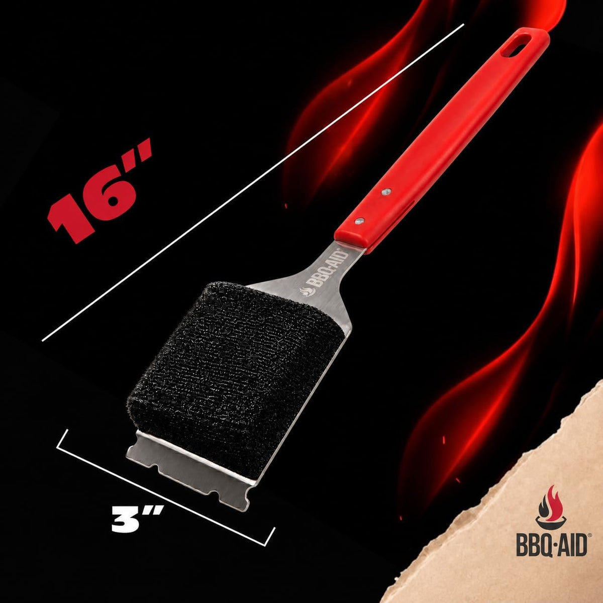 Bristle Free Grill Brush Cleaner and Scraper for Barbecue, Replaceable Head