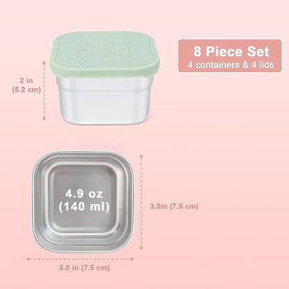 Caperci 25oz Stainless Steel Food Containers, 3-Pack Bento Lunch Box with Silicone Lids, Leak-Proof Reusable Meal Prep Container for Sandwiches & Snacks, BPA-Free (720ML)