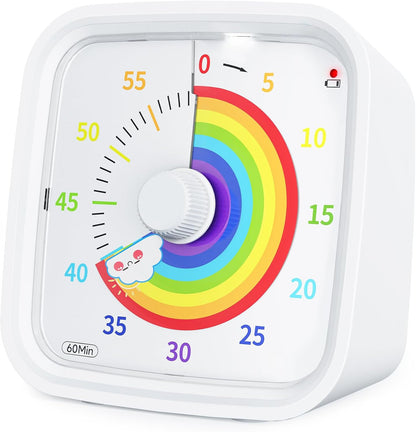 Yunbaoit Rainbow Visual Timer for Kids, 60-min Countdown Timer, Blue