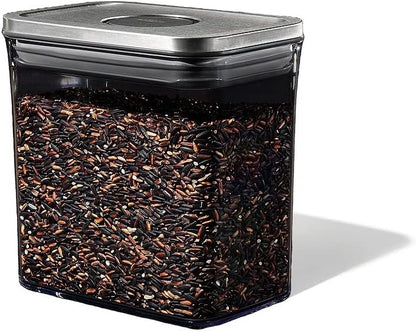 OXO Steel POP Container Big Medium Square - 4.4 Qt for Flour, Sugar and More,Grey