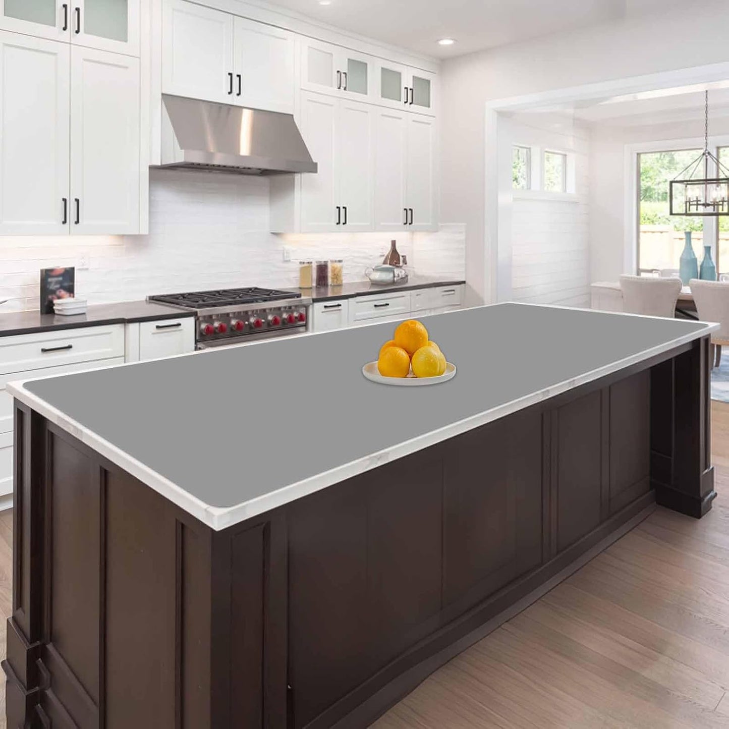 47.2"x23.6"(120cmx60cm) Large Silicone Mat for Kitchen Counter, Non-Slip Heat Resistant Countertop Protector, Waterproof Multipurpose Mat for Kitchen Island, Black