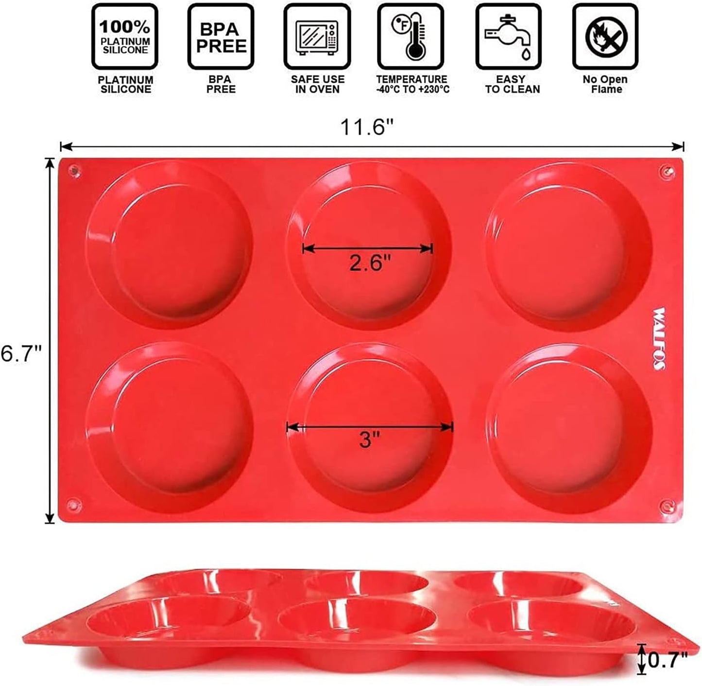 Walfos Silicone Cupcake Pan Set, 2-Piece Mini 24 Cups Muffin Baking Pan, BPA Free and Dishwasher Safe, Non-stick , Great for Making Muffin Cakes, Fat Bombs