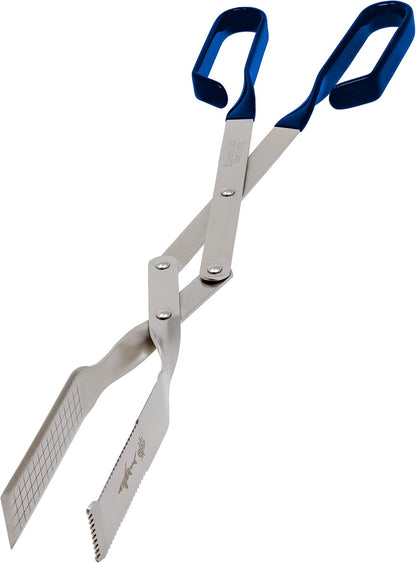 Steak Grill Tongs - 17 inch Red. Professional outdoor grilling utensil. Long reach Barbeque Grilling Tongs. Ideal for steak, fish, burger, and sausage