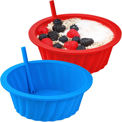 KOLUTI 6 Pack Silicone Bouillon Cups, 8oz Dessert Sauce Dipping Soup Prep Bowl, Small Ice Cream Creme Brulee Pudding Container, BPA Free, Oven, Microwave, Freezer and Dishwasher Safe