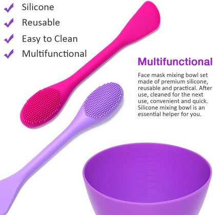 Silicone Mixing Bowl for Melting Chocolate, 6PCS (Green, Grey, White)