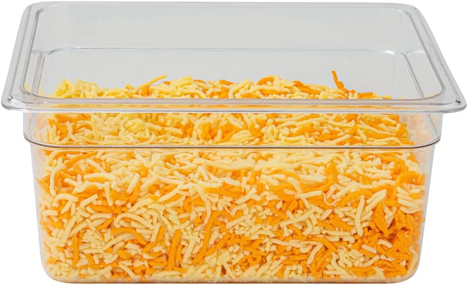 Restaurantware-2.5 Inch Deep Food Pans, 1 1/6 Size Commercial Food Storage Container - Freezable, Break-Resistant, Clear Plastic Cold Pans, Dishwashable, For Kitchens, Restaurants, Or Cafeterias