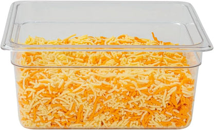 Restaurantware-2.5 Inch Deep Food Pans, 1 1/6 Size Commercial Food Storage Container - Freezable, Break-Resistant, Clear Plastic Cold Pans, Dishwashable, For Kitchens, Restaurants, Or Cafeterias