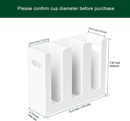 Disposable Coffee Cup Dispenser with Handles, Countertop or Wall Mount Hot/Cold Drink Cup and Lid Holder - Bathroom/Kitchen/Office Acrylic Cup Lid Storage Organizer (1 Compartment, Clear)