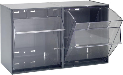 Quantum Storage Systems QTB302WT 2 Drawers Tip Out Cabinet Part Organizer White 14" H x 24" W x 12" D