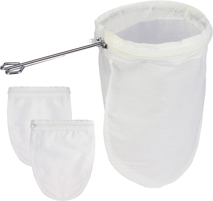 Fine Mesh Strainer, 3Pcs Cloth Strainer Bags with Steel Handle