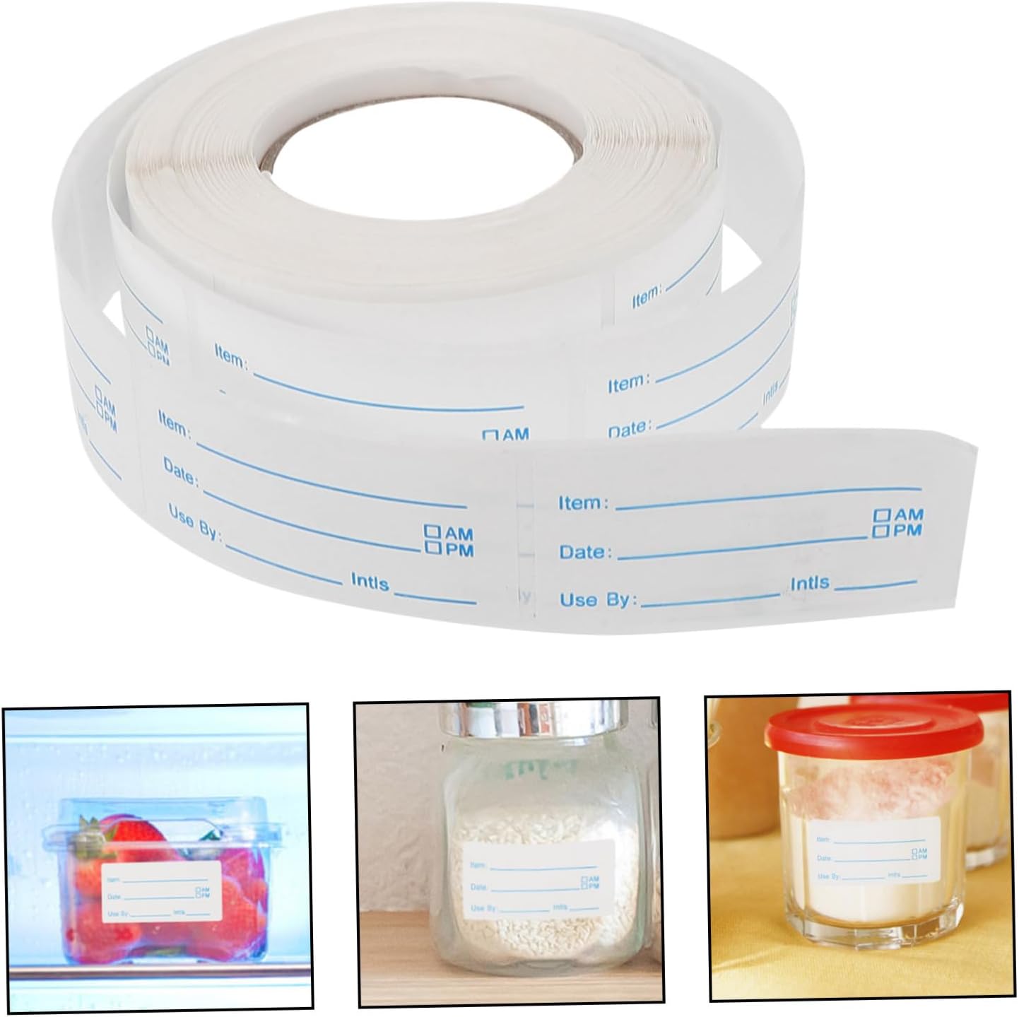 1roll Food Date Labels Stickers Removable Adhesive Stickers for Organizing Fridge Containers Safe Kitchen Storage Easy Application for Home Catering Use