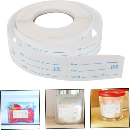1roll Food Date Labels Stickers Removable Adhesive Stickers for Organizing Fridge Containers Safe Kitchen Storage Easy Application for Home Catering Use