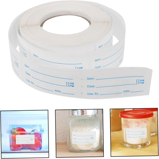 1roll Food Date Labels Stickers Removable Adhesive Stickers for Organizing Fridge Containers Safe Kitchen Storage Easy Application for Home Catering Use