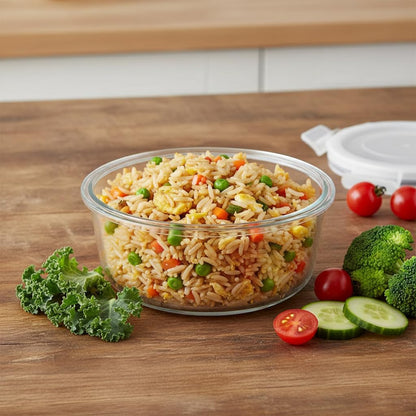 16oz Square Glass Food Storage Containers With Lids, 2 Cup Square Glass Food Containers With Lids, BPA free Small Meal Prep Bowls for leftovers, Dishwasher, Freezer Safe (8Pack)