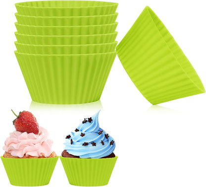 6 pack Silicone Baking Cups, Reusable Muffin Liners Non-Stick Cup, Cake Molds Set,Cupcake Silicone Liner Cupcake Holder,Bpa Free (navy blue)