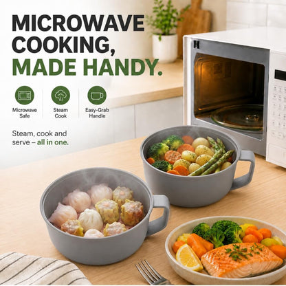 NEED&NEED Microwave Smart Steamer with Safe Handle for bibigo Dumpling Wonton Potstickers Steamed Dumplings Instant noodles Ramen BPA Free 1500ml, 1000ml 6pcs