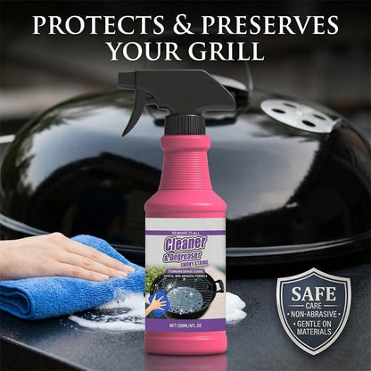 SakerPlus Heavy-Duty Grill Cleaner Spray, Degreaser for Grill Grates, BBQ Grills, Frying Pans and Cookware, Removes Baked-On Grease, Burnt-On Residue and Carbon Buildup (1PC)
