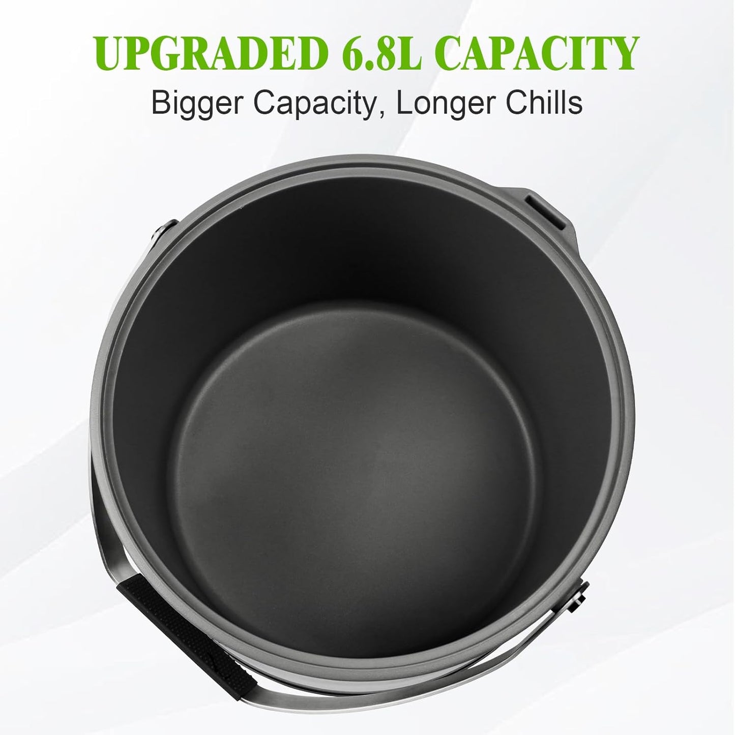 5QT/4.8L Insulated Ice Bucket for Parties, Large Capacity Double-Wall Beverage Bucket with Scoop & Lid for Champagne, Wine, Cocktail (Black)