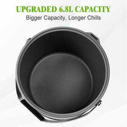 5QT/4.8L Insulated Ice Bucket for Parties, Large Capacity Double-Wall Beverage Bucket with Scoop & Lid for Champagne, Wine, Cocktail (Black)