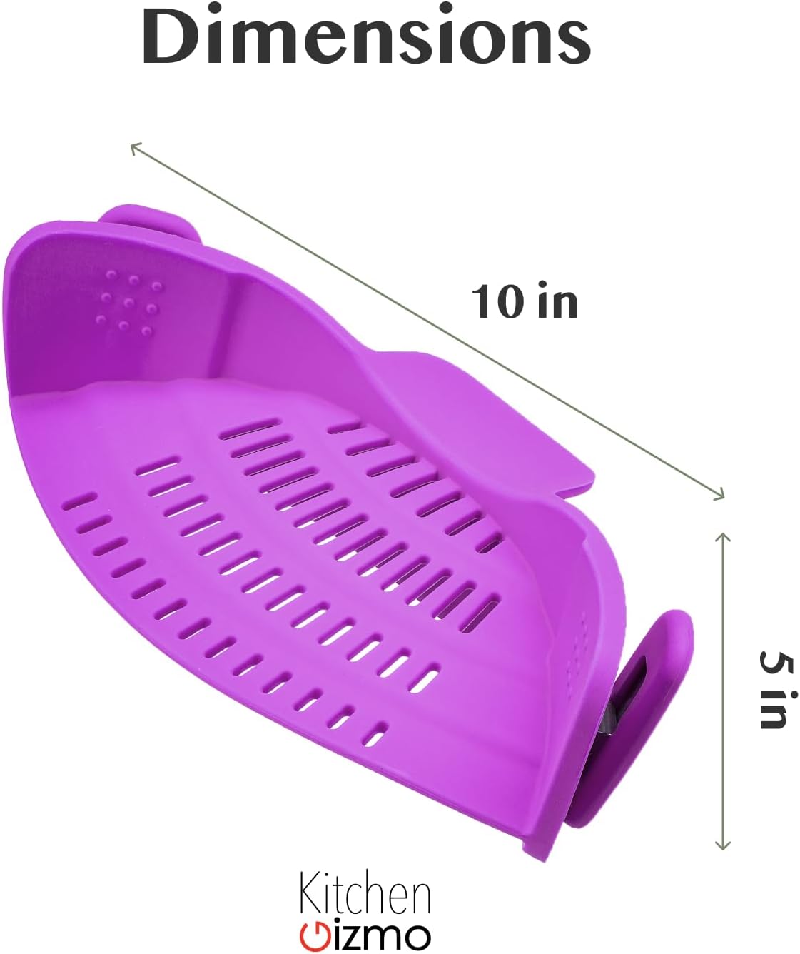 Kitchen Gizmo Snap N' Strain - Silicone Pasta Strainer Clip-On for Pots and Pans - Heat Resistant Colander for Vegetables and Noodles - Kitchen Gadgets for Cooking - Space-Saving Design - Gray