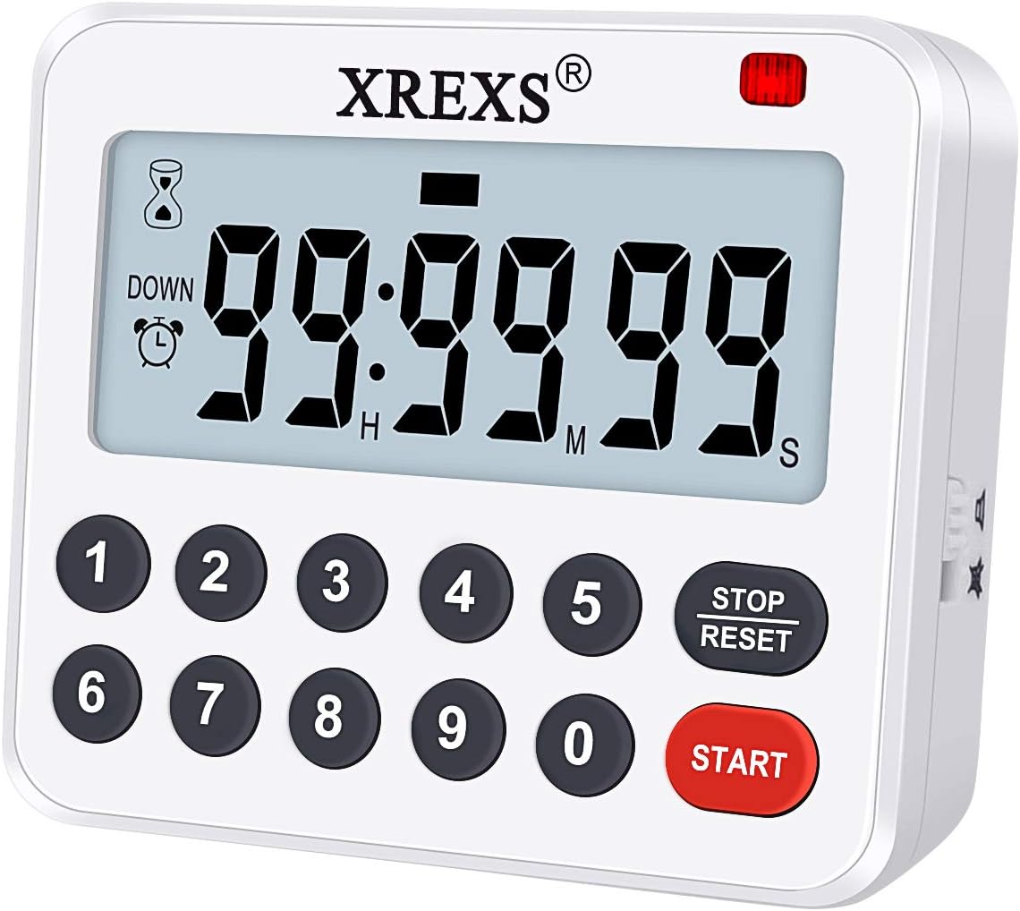 XREXS Digital Kitchen Timer Magnetic Countdown Up Cooking Loud Alarm