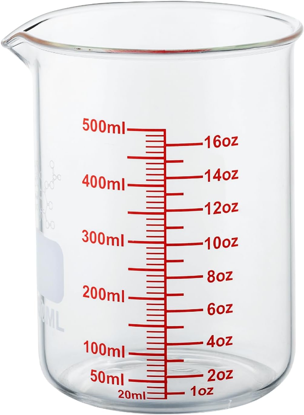 Ackers Mini Glass Measuring Beaker Set, Borosilicate, 2oz 4oz 8oz Measuring Cups