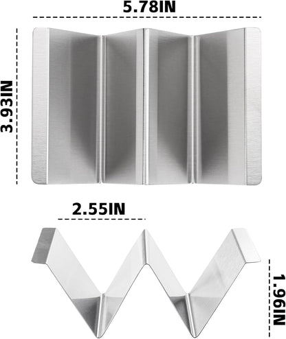 Stainless Steel Taco Holder Stand Set of 6 - Stylish Rack Holds Up to 2 Tacos Each,Stylish Taco Rack with Handles