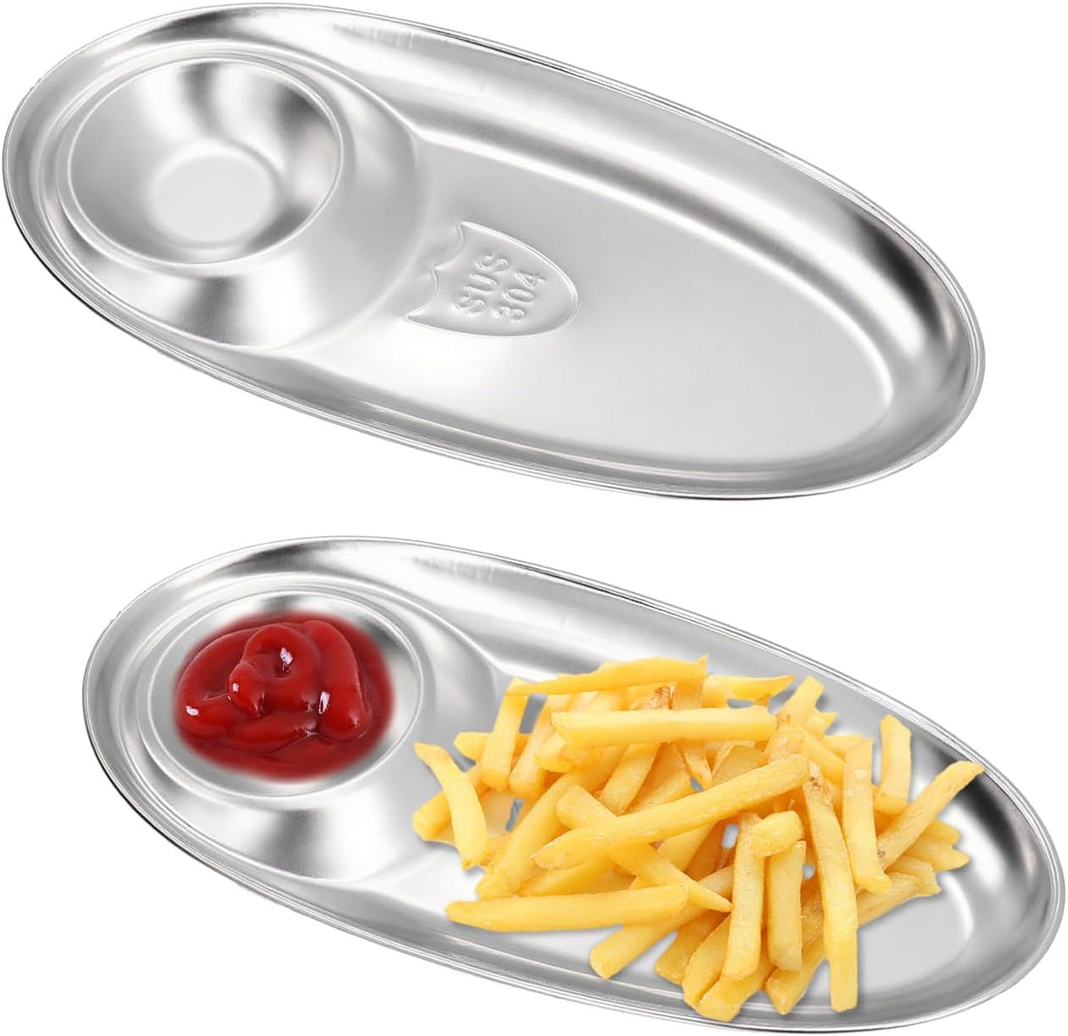 2Pcs Chip and Dip Serving Platter Divided Platter Tray Serving Dish