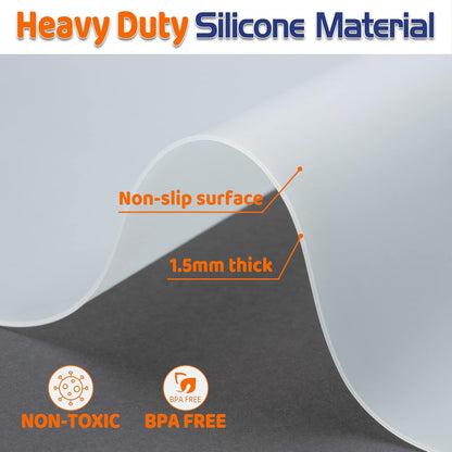 Warome Silicone Mat,78.7”x 23.6” Heat Resistant Mats for Countertop,Extra Large Countertop Protector Mat, Multi-functional Cuttable Kitchen Counter Mat, Silicone Mats for Kitchen Counter/Crafts- Grey