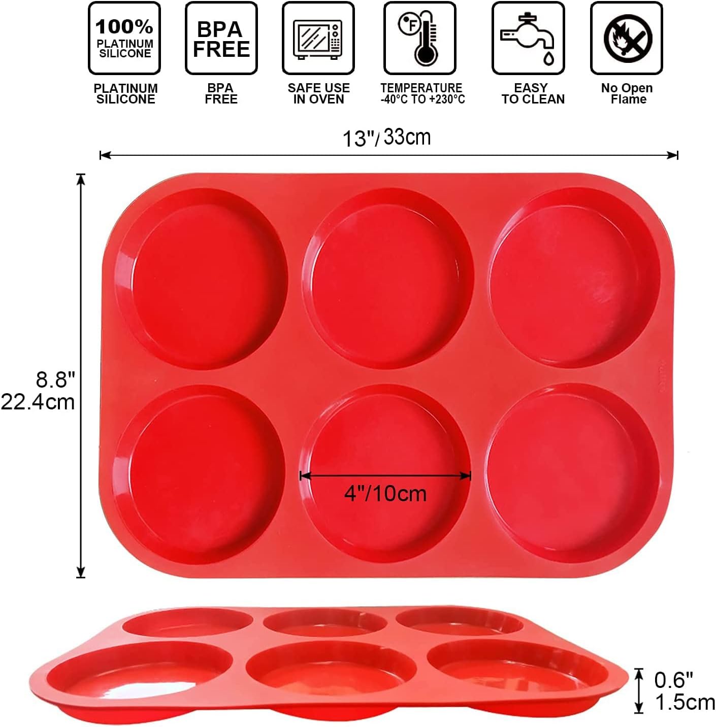 Walfos Silicone Cupcake Pan Set, 2-Piece Mini 24 Cups Muffin Baking Pan, BPA Free and Dishwasher Safe, Non-stick , Great for Making Muffin Cakes, Fat Bombs
