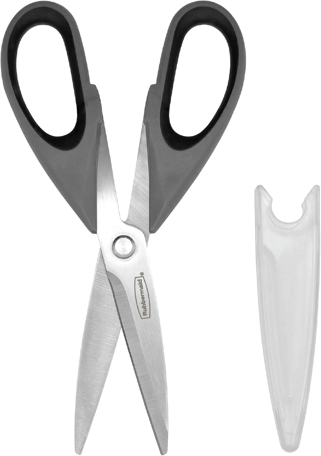 Rubbermaid Kitchen Scissors All Purpose Heavy Duty, Stainless Steel Kitchen Shears with Protective Sheath, Dishwasher Safe Kitchen Scissors for Food, Meat, Poultry & Herbs, Comfort Grip, Black