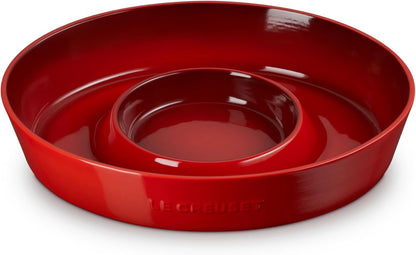 Le Creuset Stoneware Signature Oval Chip and Dip Platter, 13", White
