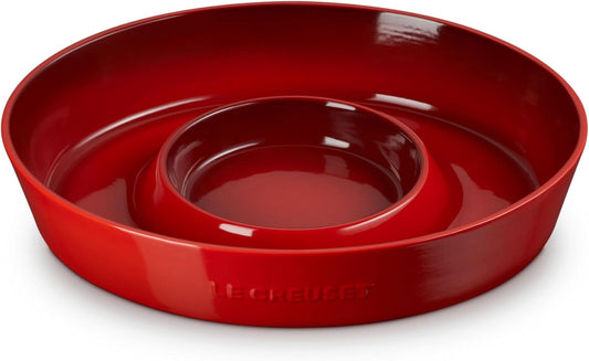 Le Creuset Stoneware Signature Oval Chip and Dip Platter, 13", White