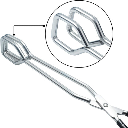 HINMAY Scissor Cooking Tongs 11-Inch Stainless Steel Wire Tongs Kitchen Scissor Tongs, Set of 2