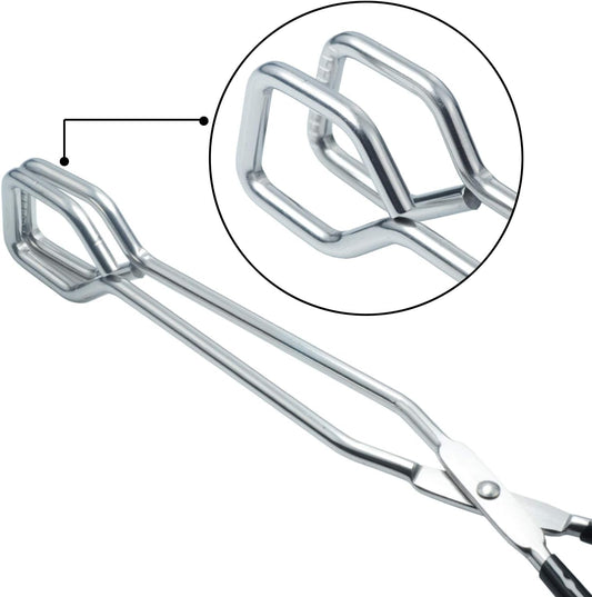 HINMAY Scissor Cooking Tongs 11-Inch Stainless Steel Wire Tongs Kitchen Scissor Tongs, Set of 2