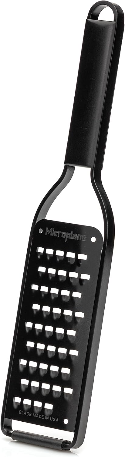 Microplane Kitchen Zester Grater with a Stainless-Steel Blade - Made in USA, for citrus, parmesan, ginger, chocolate & nutmeg from the Black Sheep Series